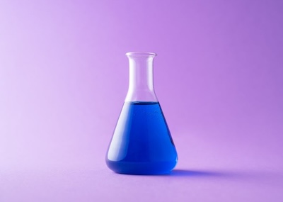 laboratory flask with chemical