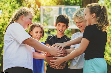 Happy children playing